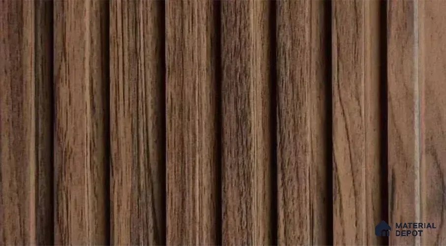 PN 07555 Wood Look Louver 9.5 ft x 0.4 ft Texture Finish  - 10 mm | Suitable for Feature Wall, TV Unit & Living Room