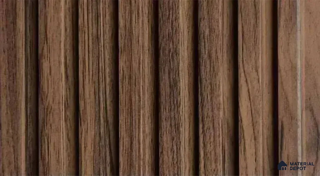 PN 07555 Wood Look Louver 9.5 ft x 0.4 ft Texture Finish - 10 mm | Suitable for Feature Wall, TV Unit & Living Room