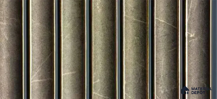 PN 07558 Marble Look Louver 9 ft x 0.5 ft Texture Finish  - 10 mm | Suitable for Feature Wall, TV Unit & Living Room