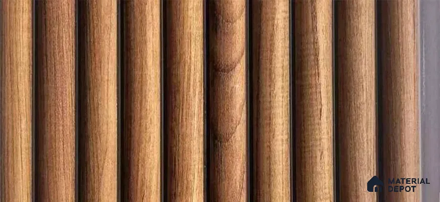 PN 07564 Wood Look Louver 9 ft x 0.5 ft Texture Finish  - 10 mm | Suitable for Feature Wall, TV Unit & Living Room
