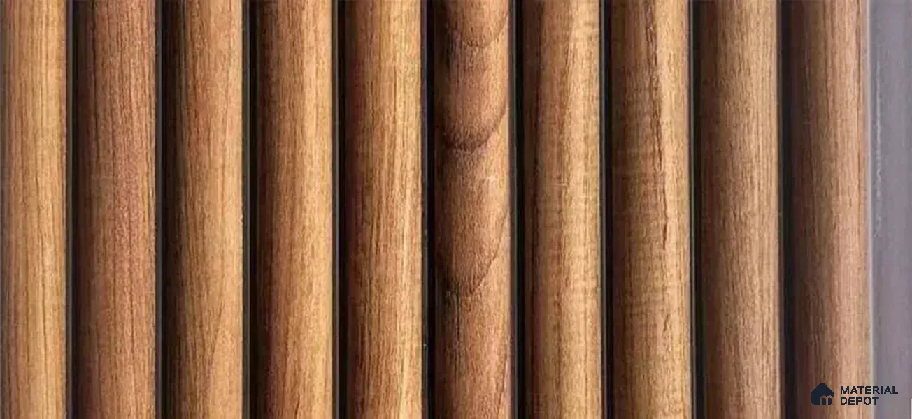 PN 07564 Wood Look Louver 9 ft x 0.5 ft Texture Finish - 10 mm | Suitable for Feature Wall, TV Unit & Living Room