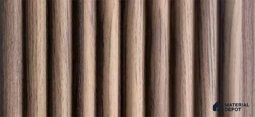 PN 07566 Wood Look Louver 9 ft x 0.5 ft Texture Finish  - 10 mm | Suitable for Feature Wall, TV Unit & Living Room