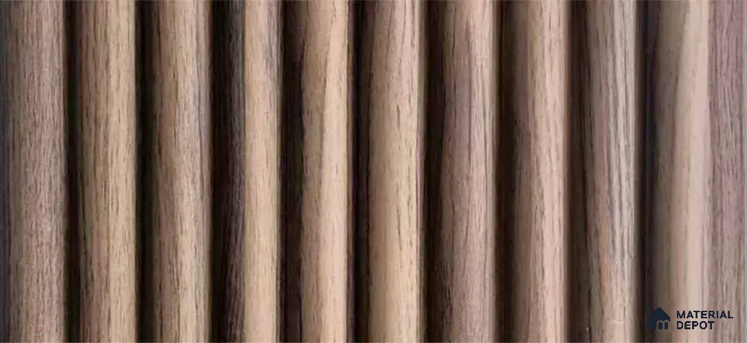 PN 07566 Wood Look Louver 9 ft x 0.5 ft Texture Finish  - 10 mm | Suitable for Feature Wall, TV Unit & Living Room