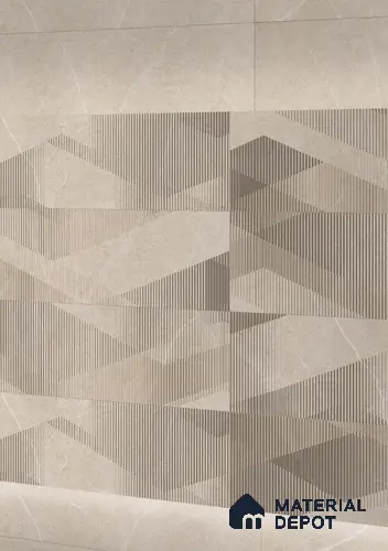 TL 01221 B Fusion Crema Decor 1200x300 mm GVT Carving Matte Finish Abstract Look Tile - 9 mm