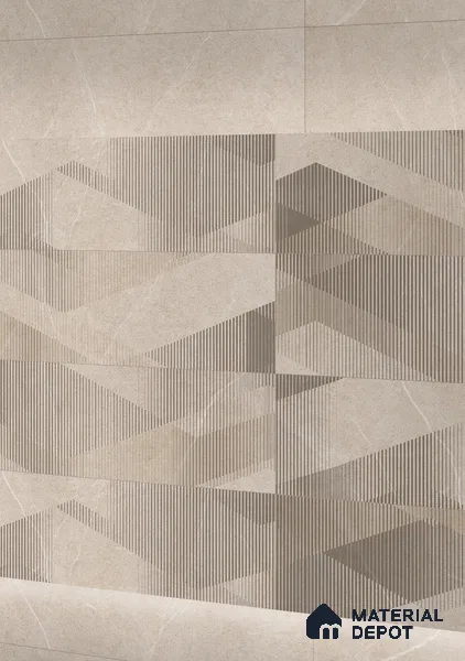TL 01221 B Fusion Crema Decor 1200x300 mm GVT Carving Matte Finish Abstract Look Tile - 9 mm