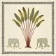 Handmade Third Fired Moroccan Wall Tile TL 13004 H Elephant Fan 300x300 mm Embossed Glue Matte Finish Ceramic Rajasthani Series Tile - 9 mm Image 01