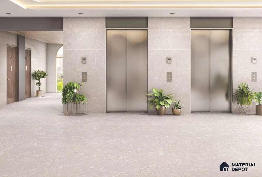 Endless Marble Floor & Wall Tile TL 03543 Galaxy Gray 6 ft x 4 ft Glossy Finish Vitrified Large Format Tile - 9 mm | 3 Random Design | Suitable For Living Room, Bedroom, Bathroom (Sample)
