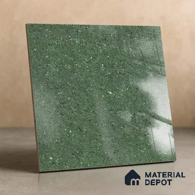 Double Charge Floor & Wall Tile TL 00436 Dualcore Emerald Green 2 ft x 2 ft Vitrified Glossy Finish - 9 mm | Suitable for Bedroom, Living Room, Office & Bathroom Wall