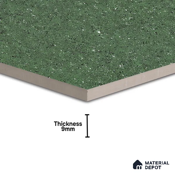 Double Charge Floor & Wall Tile TL 00436 Dualcore Emerald Green 2 ft x 2 ft Vitrified Glossy Finish - 9 mm | Suitable for Bedroom, Living Room, Office & Bathroom Wall