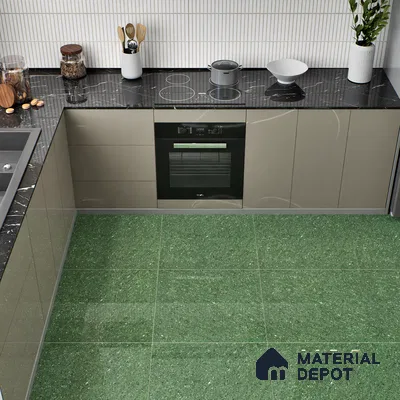 Double Charge Floor & Wall Tile TL 00436 Dualcore Emerald Green 2 ft x 2 ft Vitrified Glossy Finish - 9 mm | Suitable for Bedroom, Living Room, Office & Bathroom Wall