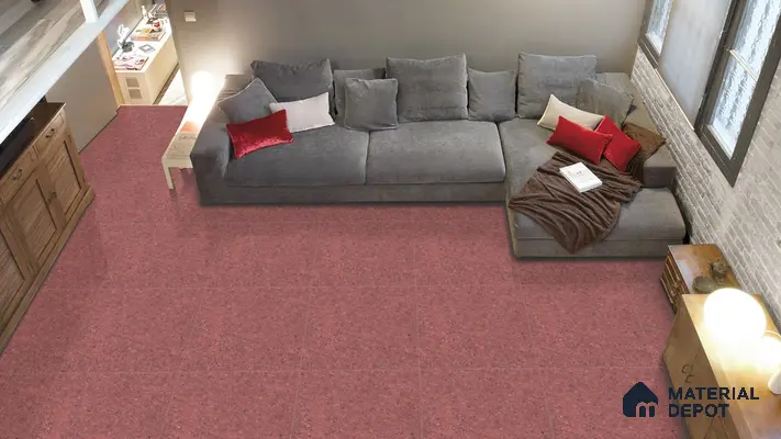 Double Charge Floor & Wall Tile TL 00437 Dualcore Rosso Red 2 ft x 2 ft Vitrified Glossy Finish - 9 mm | Suitable for Bedroom, Living Room, Office & Bathroom Wall