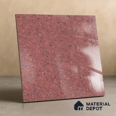 Double Charge Floor & Wall Tile TL 00437 Dualcore Rosso Red 2 ft x 2 ft Vitrified Glossy Finish - 9 mm | Suitable for Bedroom, Living Room, Office & Bathroom Wall