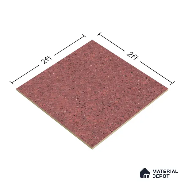 Double Charge Floor & Wall Tile TL 00437 Dualcore Rosso Red 2 ft x 2 ft Vitrified Glossy Finish - 9 mm | Suitable for Bedroom, Living Room, Office & Bathroom Wall