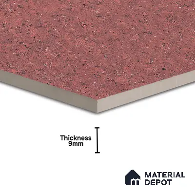 Double Charge Floor & Wall Tile TL 00437 Dualcore Rosso Red 2 ft x 2 ft Vitrified Glossy Finish - 9 mm | Suitable for Bedroom, Living Room, Office & Bathroom Wall