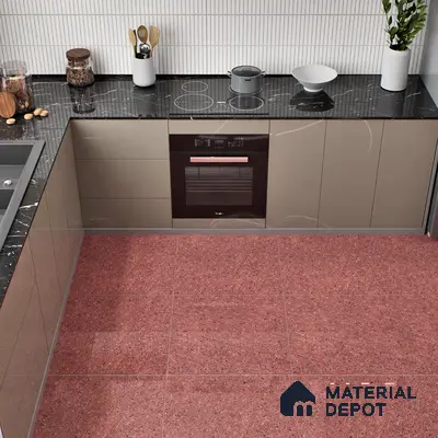 Double Charge Floor & Wall Tile TL 00437 Dualcore Rosso Red 2 ft x 2 ft Vitrified Glossy Finish - 9 mm | Suitable for Bedroom, Living Room, Office & Bathroom Wall