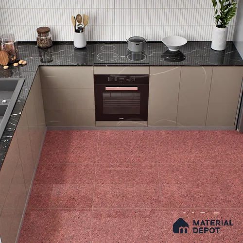 Double Charge Floor & Wall Tile TL 00437 Dualcore Rosso Red 2 ft x 2 ft Vitrified Glossy Finish - 9 mm | Suitable for Bedroom, Living Room, Office & Bathroom Wall