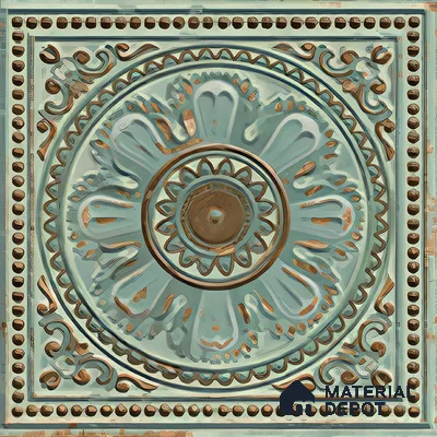 Moroccan Wall Tile TL 04930 C Imperial Grace Decor Antique Floral Green 1 ft x 1 ft Ceramic Matte Finish - 9 mm | Suitable for Bathroom, Kitchen, Foyer | Please Expect a Slight Variation of Pattern