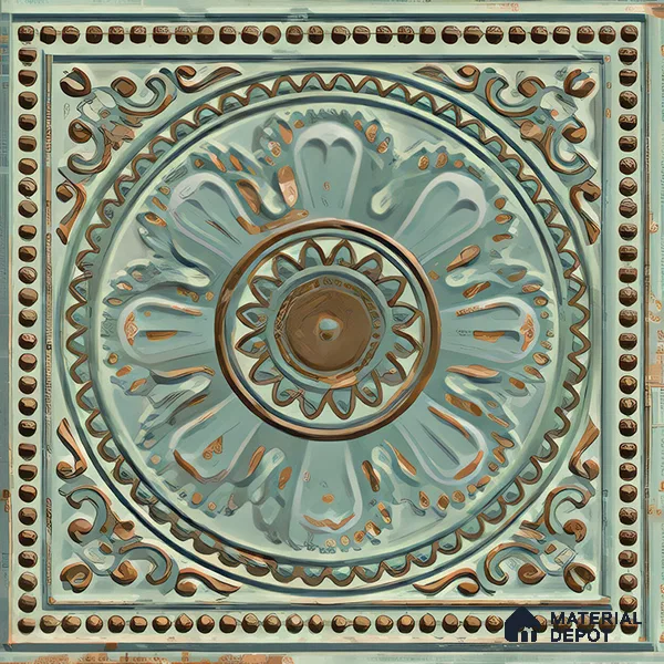 Moroccan Wall Tile TL 04930 C Imperial Grace Decor Antique Floral Green 1 ft x 1 ft Ceramic Matte Finish - 9 mm | Suitable for Bathroom, Kitchen, Foyer | Please Expect a Slight Variation of Pattern