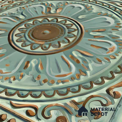 Moroccan Wall Tile TL 04930 C Imperial Grace Decor Antique Floral Green 1 ft x 1 ft Ceramic Matte Finish - 9 mm | Suitable for Bathroom, Kitchen, Foyer | Please Expect a Slight Variation of Pattern