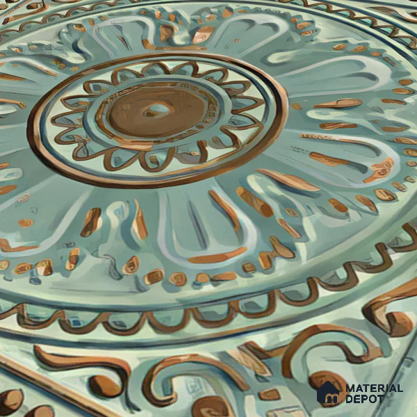 Moroccan Wall Tile TL 04930 C Imperial Grace Decor Antique Floral Green 1 ft x 1 ft Ceramic Matte Finish - 9 mm | Suitable for Bathroom, Kitchen, Foyer | Please Expect a Slight Variation of Pattern