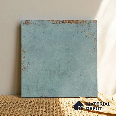 Punch Stone Wall Tile TL 04930 D Imperial Grace Base Antique Floral Green 1 ft x 1 ft Ceramic Matte Finish - 9 mm | Suitable for Living Room, Bedroom, Bathroom, Courtyard, Balcony (Sample)