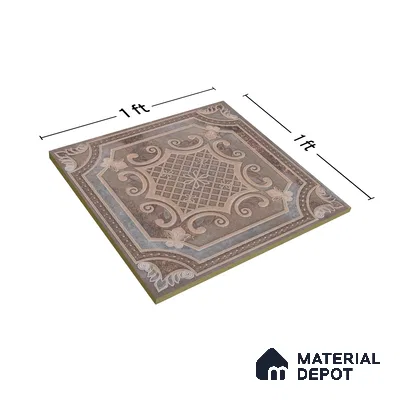 Moroccan Wall Tile TL 04930 Imperial Grace Decor Amber Dunes 1 ft x 1 ft Ceramic Matte Finish - 9 mm | Suitable for Bathroom, Kitchen, Dining Area | Please Expect a Slight Variation of Pattern (Sample)