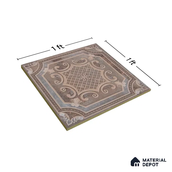 Moroccan Wall Tile TL 04930 Imperial Grace Decor Amber Dunes 1 ft x 1 ft Ceramic Matte Finish - 9 mm | Suitable for Bathroom, Kitchen, Dining Area | Please Expect a Slight Variation of Pattern (Sample)