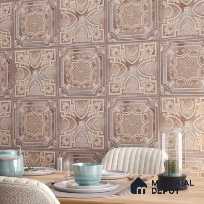 Moroccan Wall Tile TL 04930 Imperial Grace Decor Amber Dunes 1 ft x 1 ft Ceramic Matte Finish - 9 mm | Suitable for Bathroom, Kitchen, Dining Area | Please Expect a Slight Variation of Pattern (Sample)
