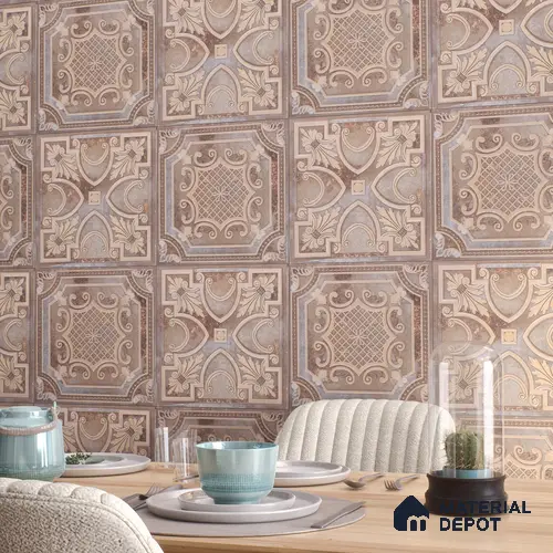 Moroccan Wall Tile TL 04930 Imperial Grace Decor Amber Dunes 1 ft x 1 ft Ceramic Matte Finish - 9 mm | Suitable for Bathroom, Kitchen, Dining Area | Please Expect a Slight Variation of Pattern