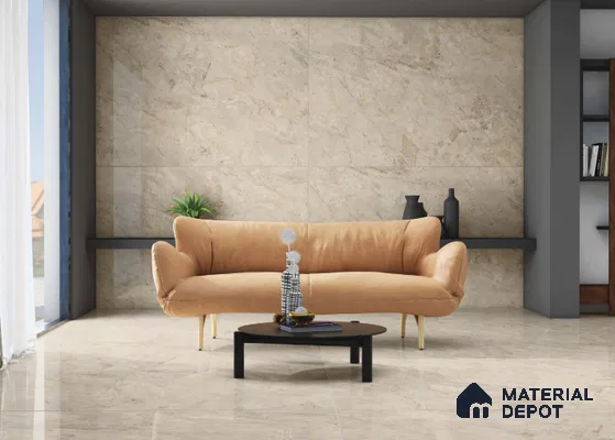 TL 03538 Brown Glossy Finish 6 ft x 4 ft Glazed Vitrified Floor Tile - 9 mm | Adhesive and Spacers Must be Used During Installation (Sample)