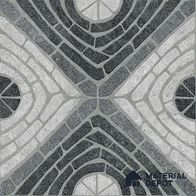 Stone Floor Tile TL 05297 B Strada Slate Grey 20 inch x 20 inch Vitrified Matte Finish - 12 mm | Suitable for Parking, Balcony, Courtyard, Patio, Terrace | Pattern Alignment May Vary | 2-3 mm Spacer is Mandatory (Sample)