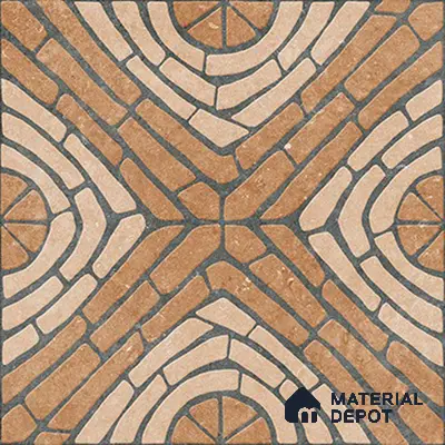 Geometric Floor Tile TL 05297 Strada Ancient Aurolio 20 inch x 20 inch Vitrified Matte Finish - 12 mm | Suitable for Parking, Balcony, Courtyard, Patio, Terrace | Pattern Alignment May Vary | 2-3 mm Spacer is Mandatory