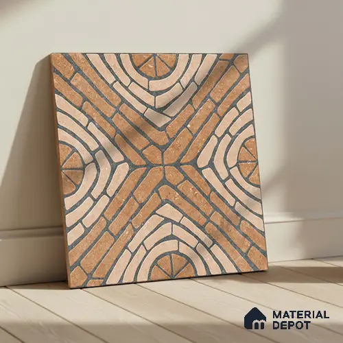 Stone Floor Tile TL 05297 Strada Ancient Aurolio 20 inch x 20 inch Vitrified Matte Finish - 12 mm | Suitable for Parking, Balcony, Courtyard, Patio, Terrace | Pattern Alignment May Vary | 2-3 mm Spacer is Mandatory