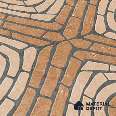 Geometric Floor Tile TL 05297 Strada Ancient Aurolio 20 inch x 20 inch Vitrified Matte Finish - 12 mm | Suitable for Parking, Balcony, Courtyard, Patio, Terrace | Pattern Alignment May Vary | 2-3 mm Spacer is Mandatory