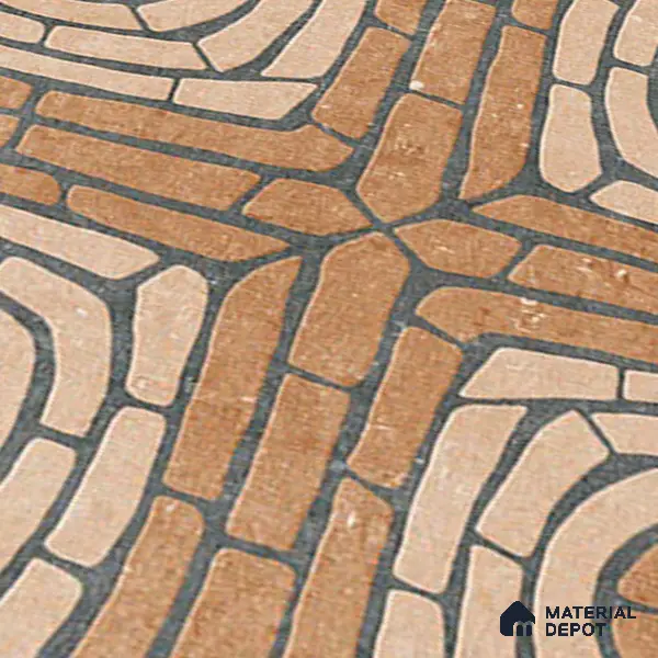 Geometric Floor Tile TL 05297 Strada Ancient Aurolio 20 inch x 20 inch Vitrified Matte Finish - 12 mm | Suitable for Parking, Balcony, Courtyard, Patio, Terrace | Pattern Alignment May Vary | 2-3 mm Spacer is Mandatory