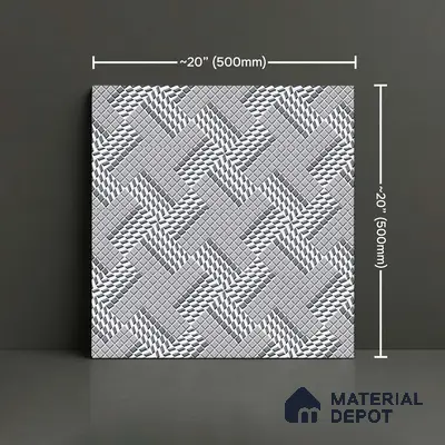 Geometric Floor Tile TL 05298 B Strada Braided Grey 20 inch x 20 inch Vitrified Matte Finish - 12 mm | Suitable for Parking, Balcony, Courtyard, Patio, Terrace | Pattern Alignment May Vary | 2-3 mm Spacer is Mandatory
