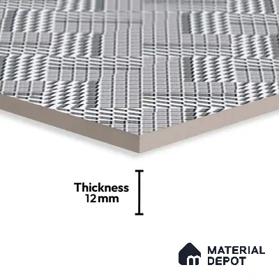 Geometric Floor Tile TL 05298 B Strada Braided Grey 20 inch x 20 inch Vitrified Matte Finish - 12 mm | Suitable for Parking, Balcony, Courtyard, Patio, Terrace | Pattern Alignment May Vary | 2-3 mm Spacer is Mandatory