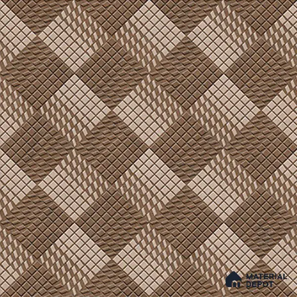 Geometric Floor Tile TL 05298 Strada Braided Brown 20 inch x 20 inch Vitrified Matte Finish - 12 mm | Suitable for Parking, Balcony, Courtyard, Patio, Terrace | Pattern Alignment May Vary | 2-3 mm Spacer is Mandatory