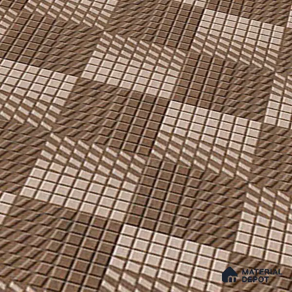 Geometric Floor Tile TL 05298 Strada Braided Brown 20 inch x 20 inch Vitrified Matte Finish - 12 mm | Suitable for Parking, Balcony, Courtyard, Patio, Terrace | Pattern Alignment May Vary | 2-3 mm Spacer is Mandatory