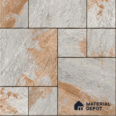Stone Floor Tile TL 05299 B Strada Cubix Granite 20 inch x 20 inch Vitrified Matte Finish - 12 mm | Suitable for Parking, Balcony, Courtyard, Patio, Terrace | Pattern Alignment May Vary | 2-3 mm Spacer is Mandatory