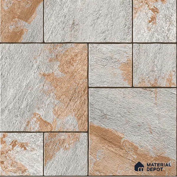Stone Floor Tile TL 05299 B Strada Cubix Granite 20 inch x 20 inch Vitrified Matte Finish - 12 mm | Suitable for Parking, Balcony, Courtyard, Patio, Terrace | Pattern Alignment May Vary | 2-3 mm Spacer is Mandatory