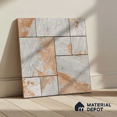 Stone Floor Tile TL 05299 B Strada Cubix Granite 20 inch x 20 inch Vitrified Matte Finish - 12 mm | Suitable for Parking, Balcony, Courtyard, Patio, Terrace | Pattern Alignment May Vary | 2-3 mm Spacer is Mandatory