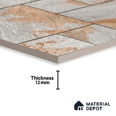 Stone Floor Tile TL 05299 B Strada Cubix Granite 20 inch x 20 inch Vitrified Matte Finish - 12 mm | Suitable for Parking, Balcony, Courtyard, Patio, Terrace | Pattern Alignment May Vary | 2-3 mm Spacer is Mandatory