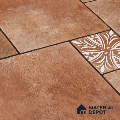 Stone Floor Tile TL 05299 C Strada Cubix Chestnut 20 inch x 20 inch Vitrified Matte Finish - 12 mm | Suitable for Parking, Balcony, Courtyard, Patio, Terrace | Pattern Alignment May Vary | 2-3 mm Spacer is Mandatory