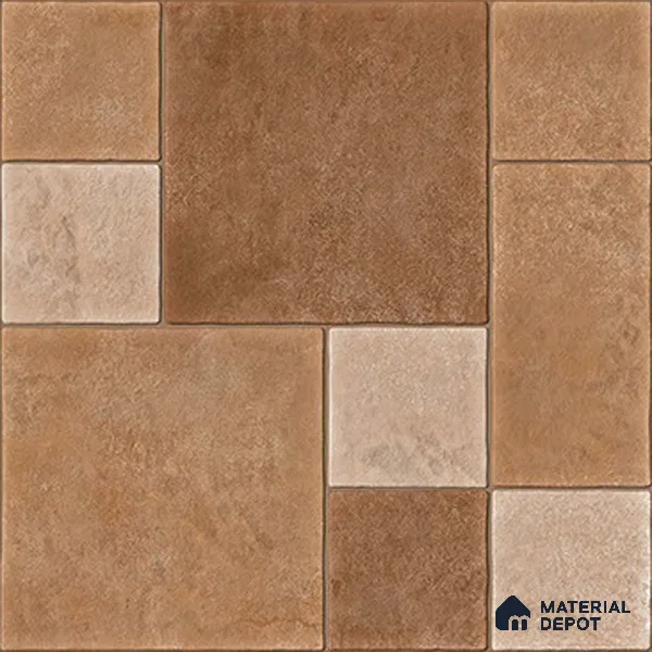 Geometric Floor Tile TL 05299 Strada Cuboid Crema 20 inch x 20 inch Vitrified Matte Finish - 12 mm | Suitable for Parking, Balcony, Courtyard, Patio, Terrace | Pattern Alignment May Vary | 2-3 mm Spacer is Mandatory (Sample)