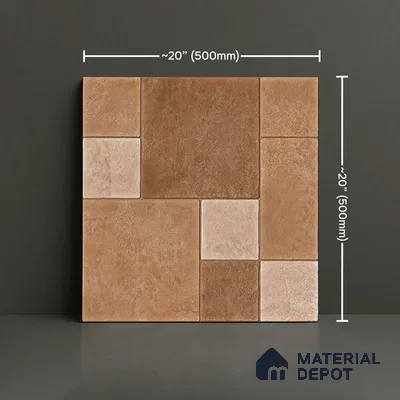 Geometric Floor Tile TL 05299 Strada Cuboid Crema 20 inch x 20 inch Vitrified Matte Finish - 12 mm | Suitable for Parking, Balcony, Courtyard, Patio, Terrace | Pattern Alignment May Vary | 2-3 mm Spacer is Mandatory (Sample)