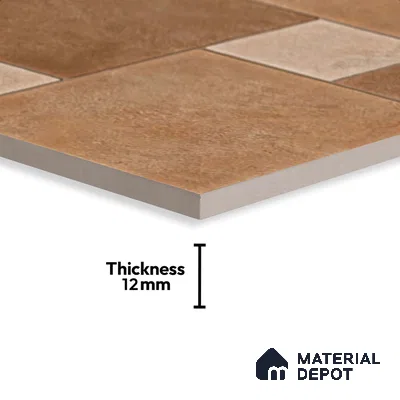 Geometric Floor Tile TL 05299 Strada Cuboid Crema 20 inch x 20 inch Vitrified Matte Finish - 12 mm | Suitable for Parking, Balcony, Courtyard, Patio, Terrace | Pattern Alignment May Vary | 2-3 mm Spacer is Mandatory (Sample)