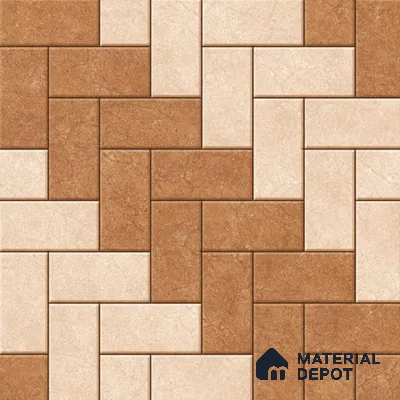 Geometric Floor Tile TL 05300 B Strada Herringbone Crema 16 inch x 16 inch Vitrified Punch Matte Finish - 12 mm | Suitable for Parking, Balcony, Courtyard, Patio, Terrace (Sample)