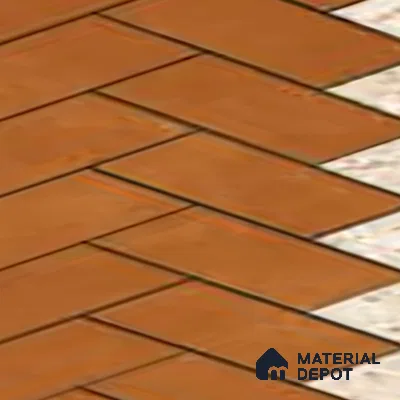 Geometric Floor Tile TL 05300 C Strada Herringbone Triza 16 inch x 16 inch Vitrified Punch Matte Finish - 12 mm | Suitable for Parking, Balcony, Courtyard, Patio, Terrace | Pattern Alignment May Vary | 2-3 mm Spacer is Mandatory