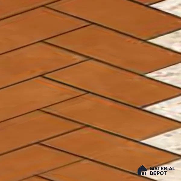 Geometric Floor Tile TL 05300 C Strada Herringbone Triza 16 inch x 16 inch Vitrified Punch Matte Finish - 12 mm | Suitable for Parking, Balcony, Courtyard, Patio, Terrace | Pattern Alignment May Vary | 2-3 mm Spacer is Mandatory